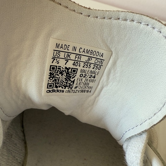 Adidas Classic White Leather Black Striped Samba Gum Sole Mens Sneakers 7 1/2 - Picture 11 of 11